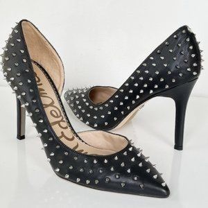 Sam Edelman Hadlee Womens Black Suede Stud Spiked Stiletto Heels